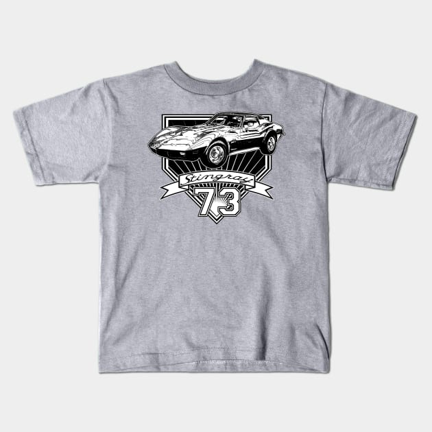 1973 Corvette Stingray Kids T-Shirt by CoolCarVideos